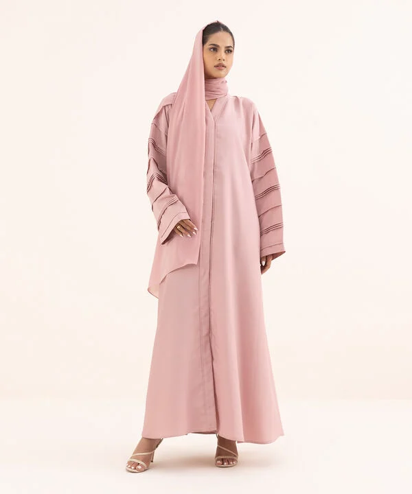 Pink Button Through Abaya
