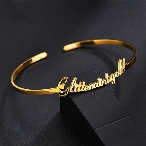 Pawnable 18 Karat Gold Bangle With Name