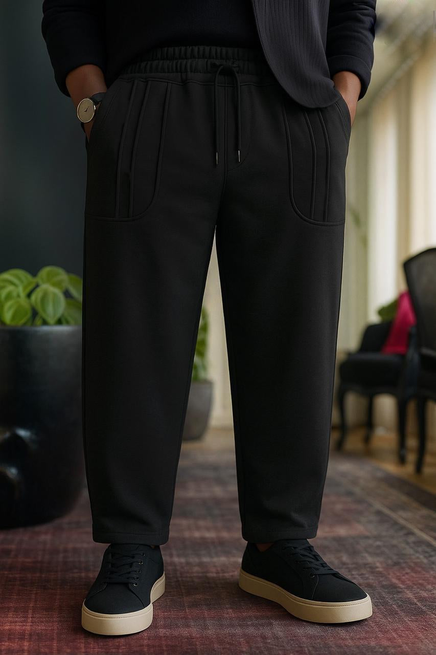 Men Baggy Black Trouser