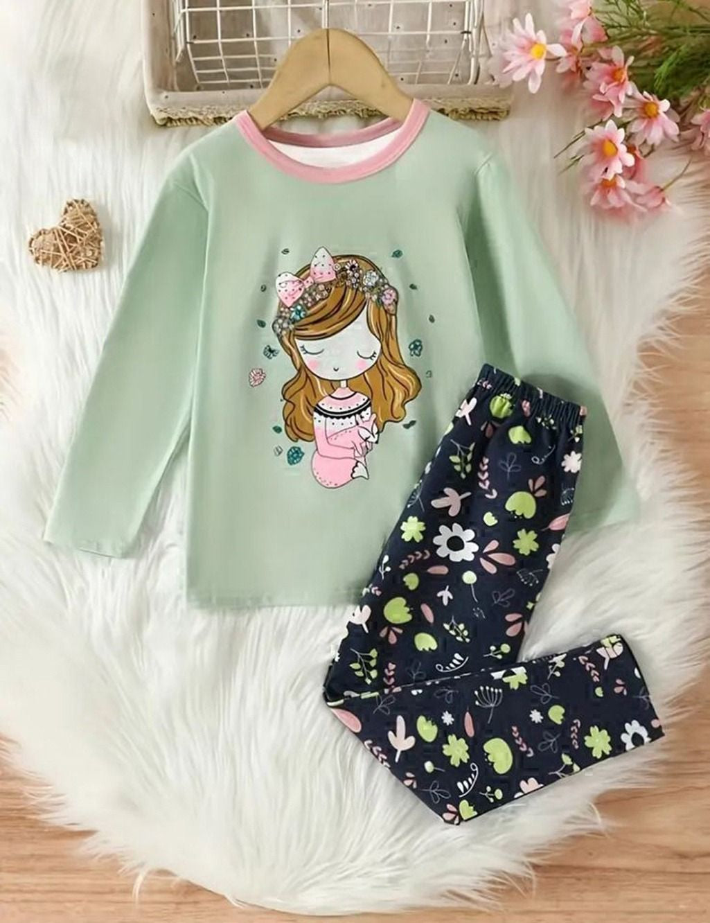 Green Girlish Suit For Baby Girl