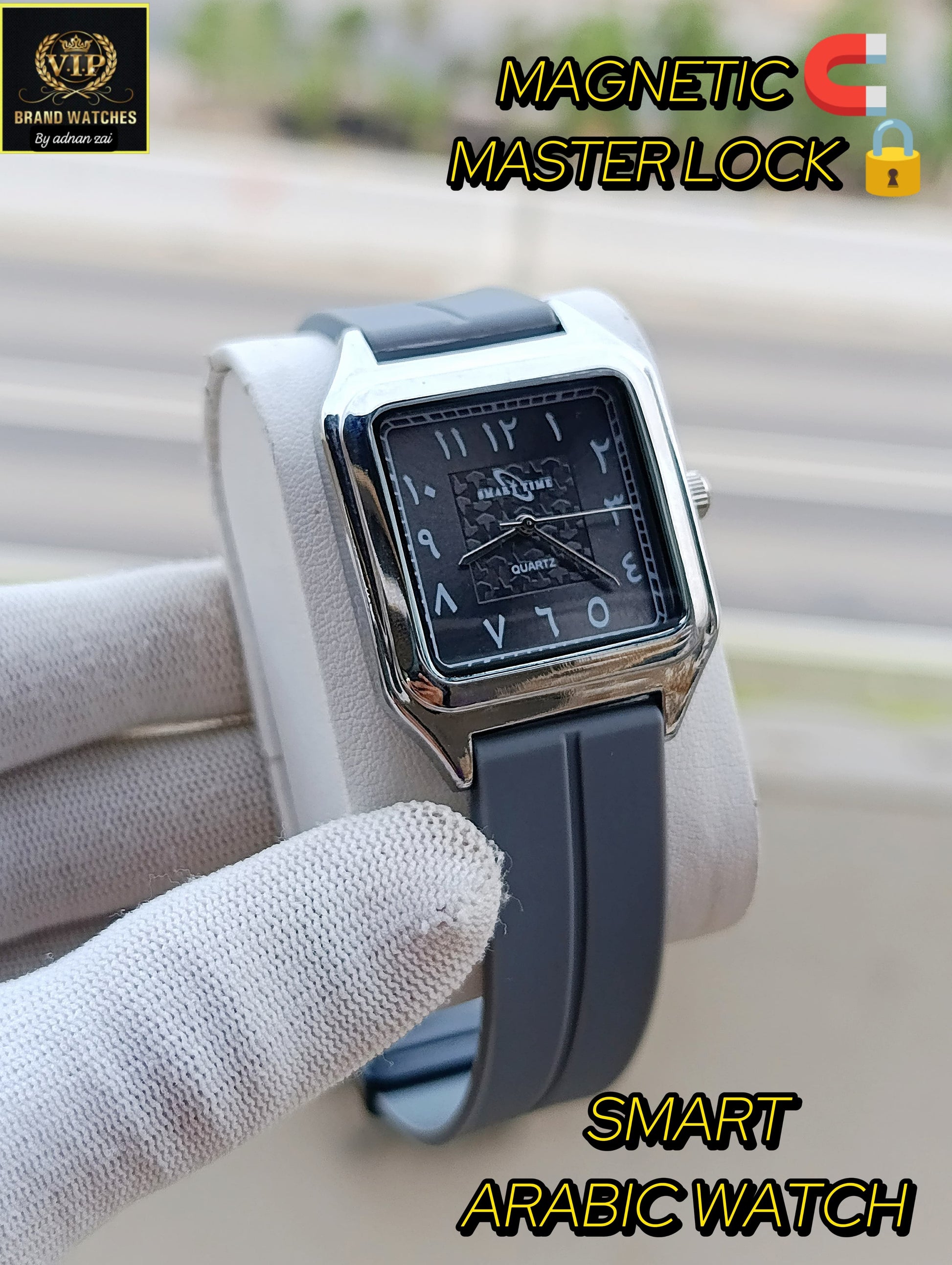 Smart Arabic Gents Watch Magnetic Master Lock