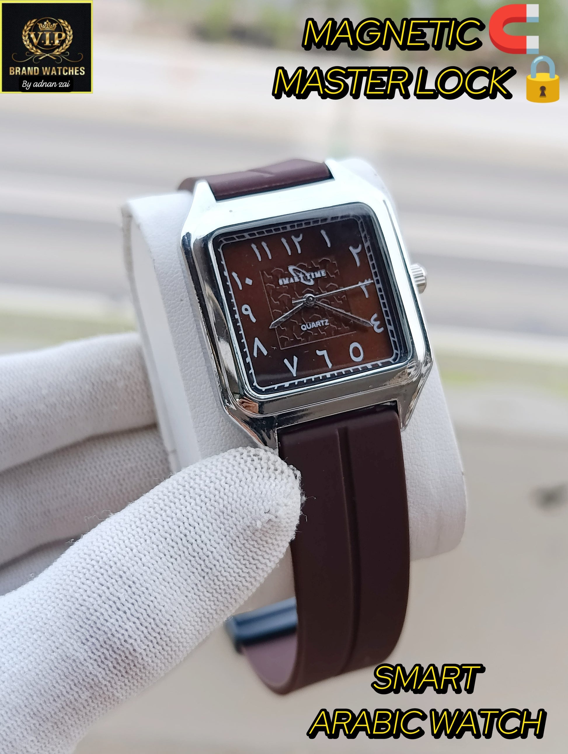 Smart Arabic Gents Watch Magnetic Master Lock
