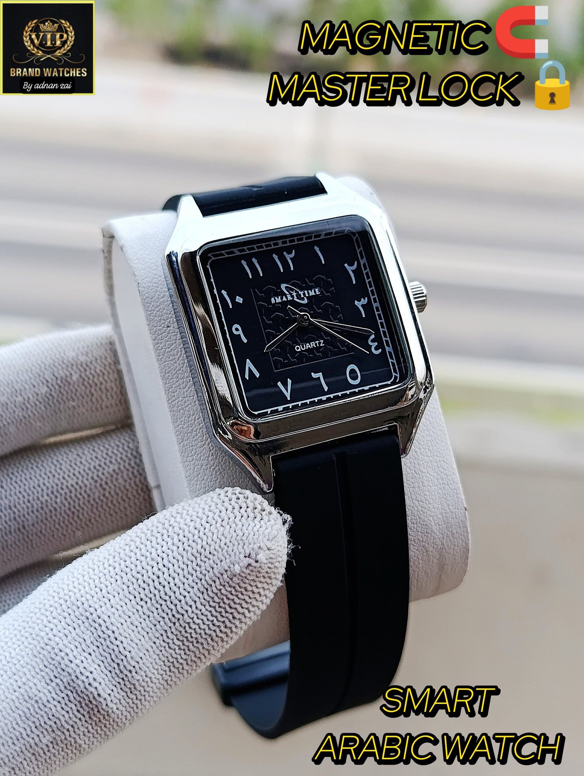 Smart Arabic Gents Watch Magnetic Master Lock