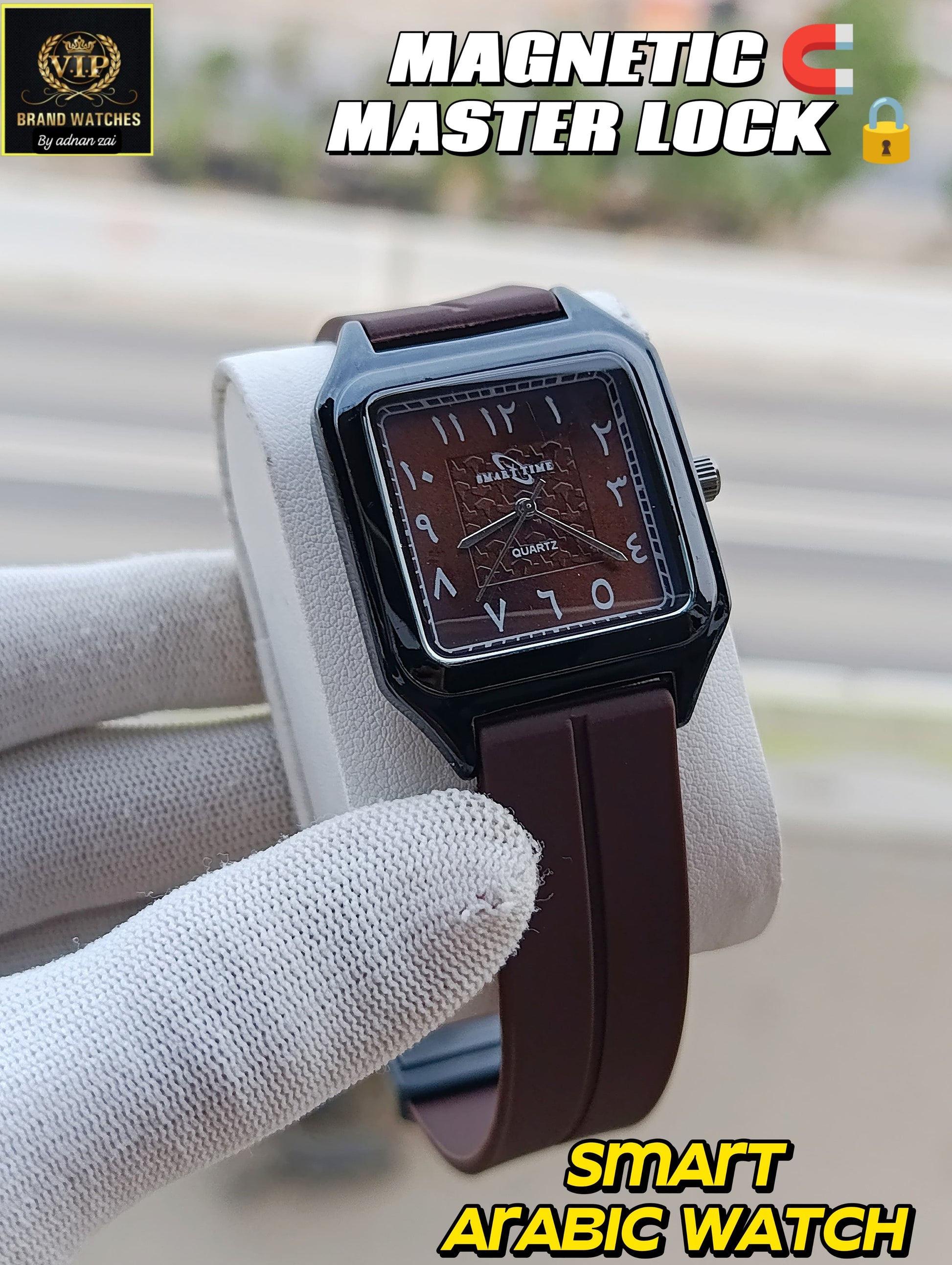 Premium Smart Arabic Gents Watch Magnetic Lock