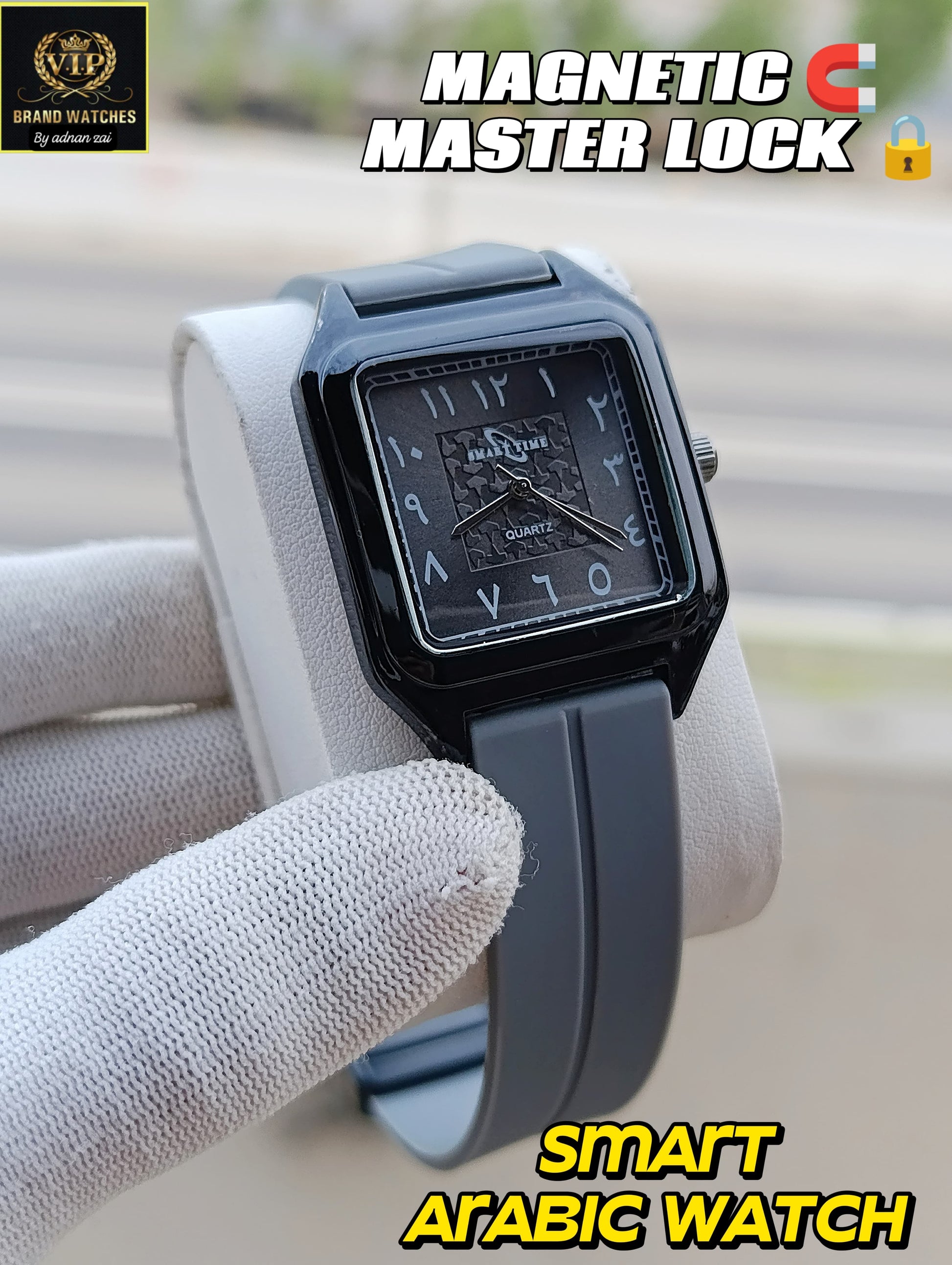 Premium Smart Arabic Gents Watch Magnetic Lock