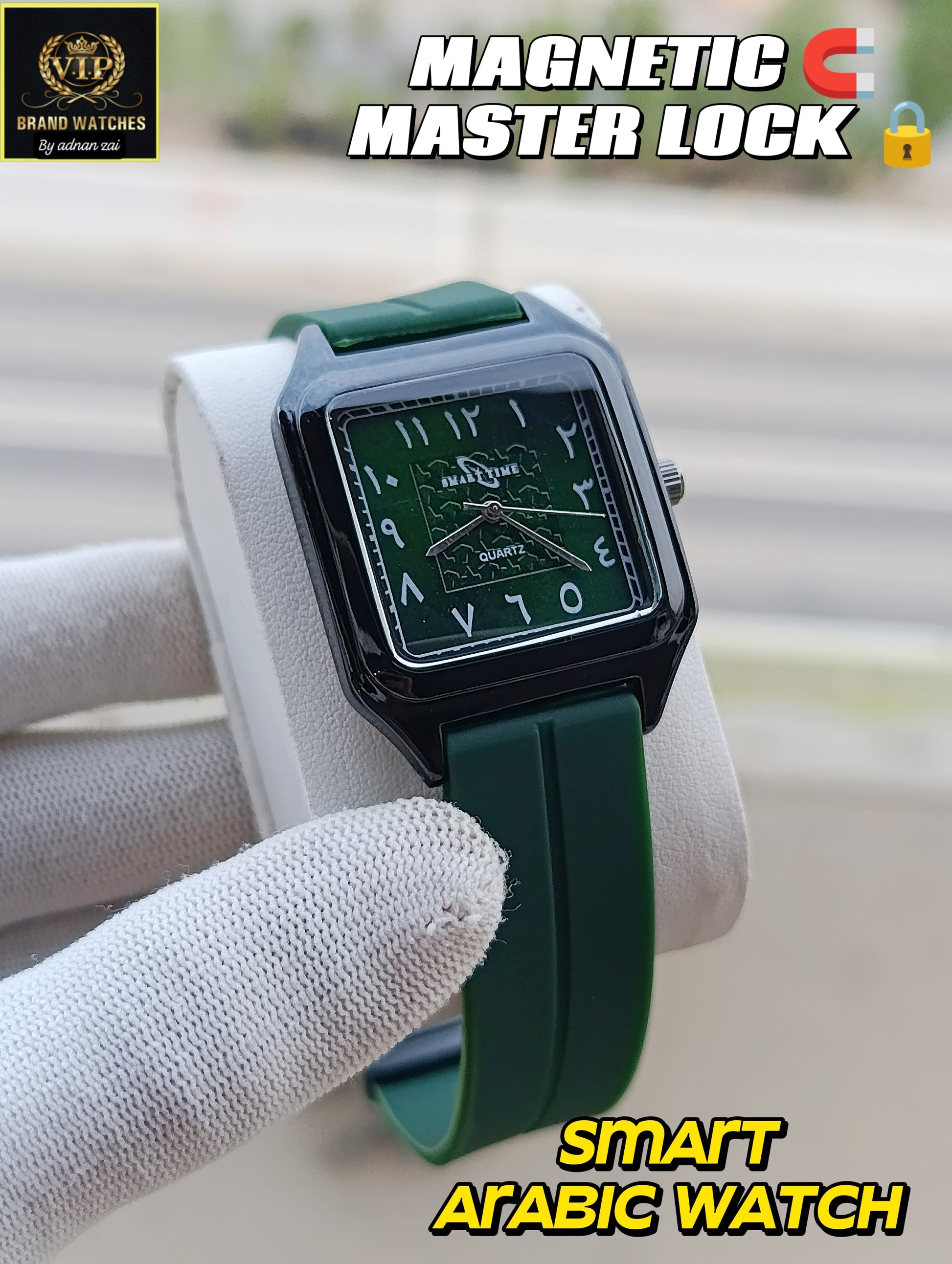 Premium Smart Arabic Gents Watch Magnetic Lock