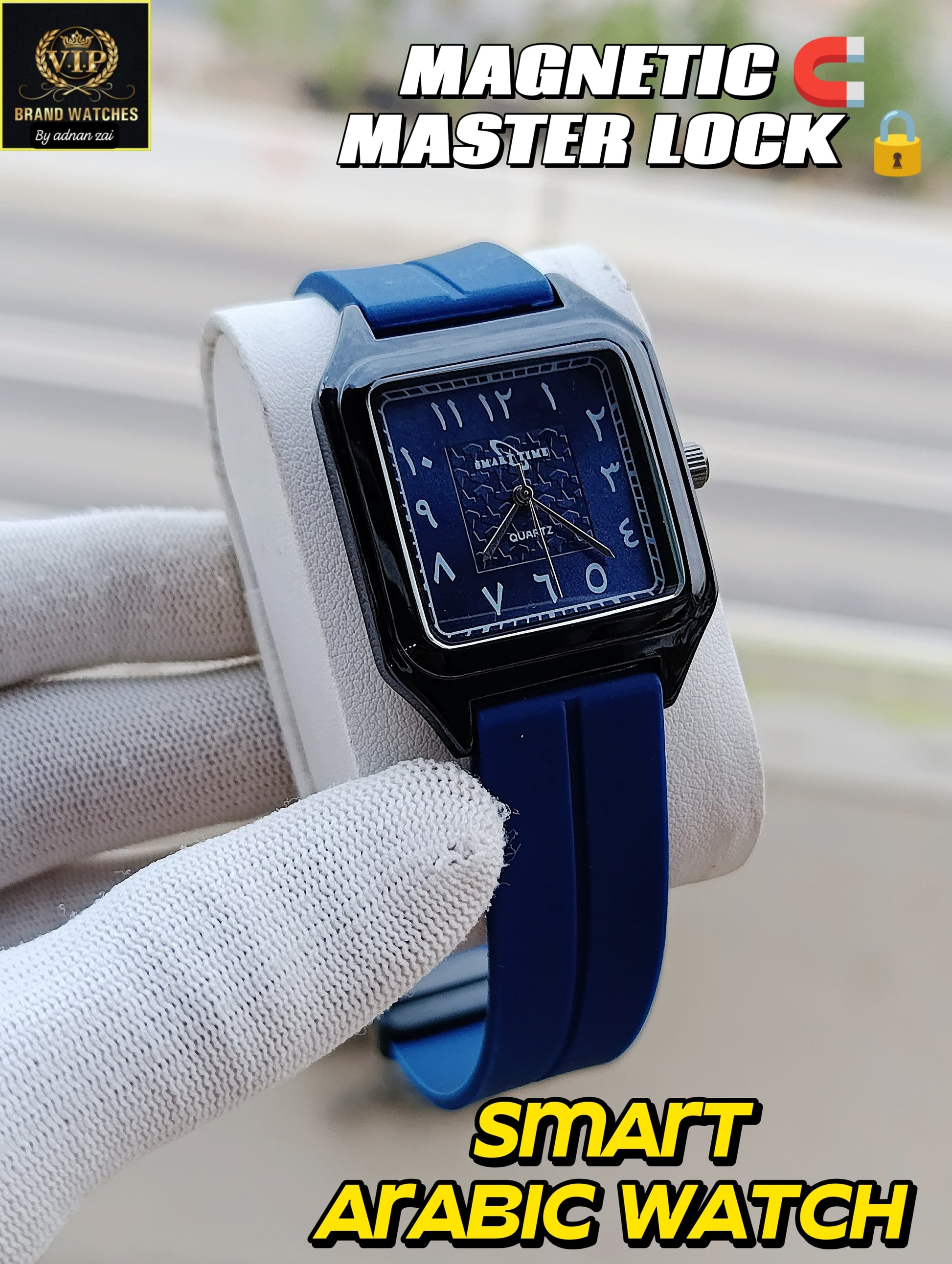 Premium Smart Arabic Gents Watch Magnetic Lock