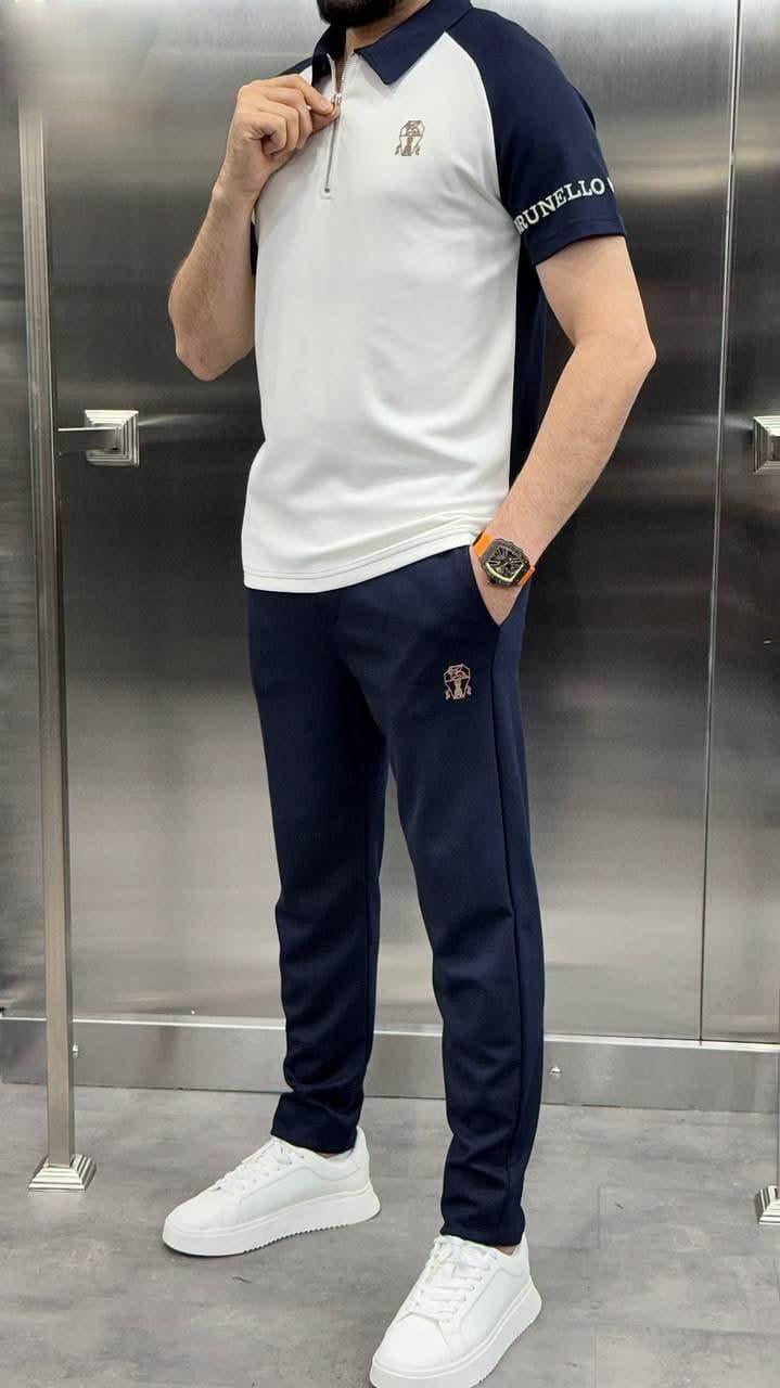 Men Tracksuit Polo & Trouser Blue