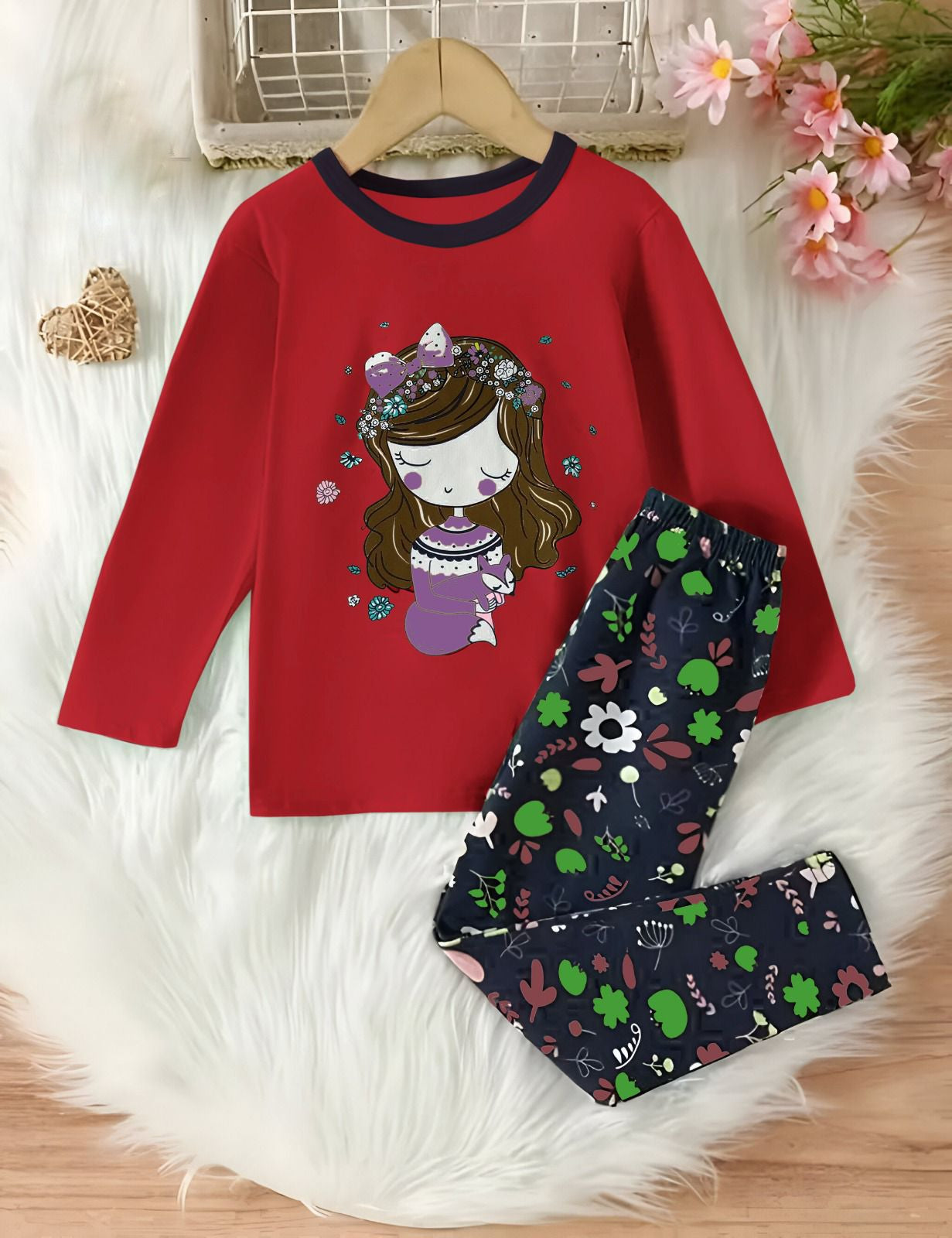 Red Girlish Suit For Baby Girl