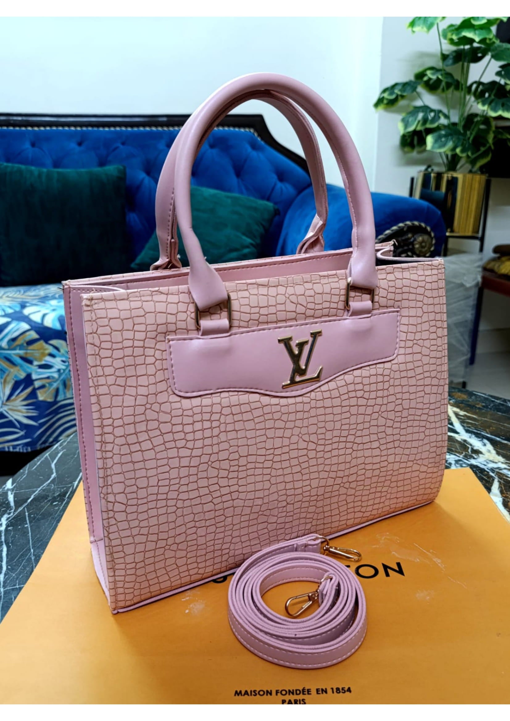 Branded Louis Vuitton Pink Tote Hand Bag