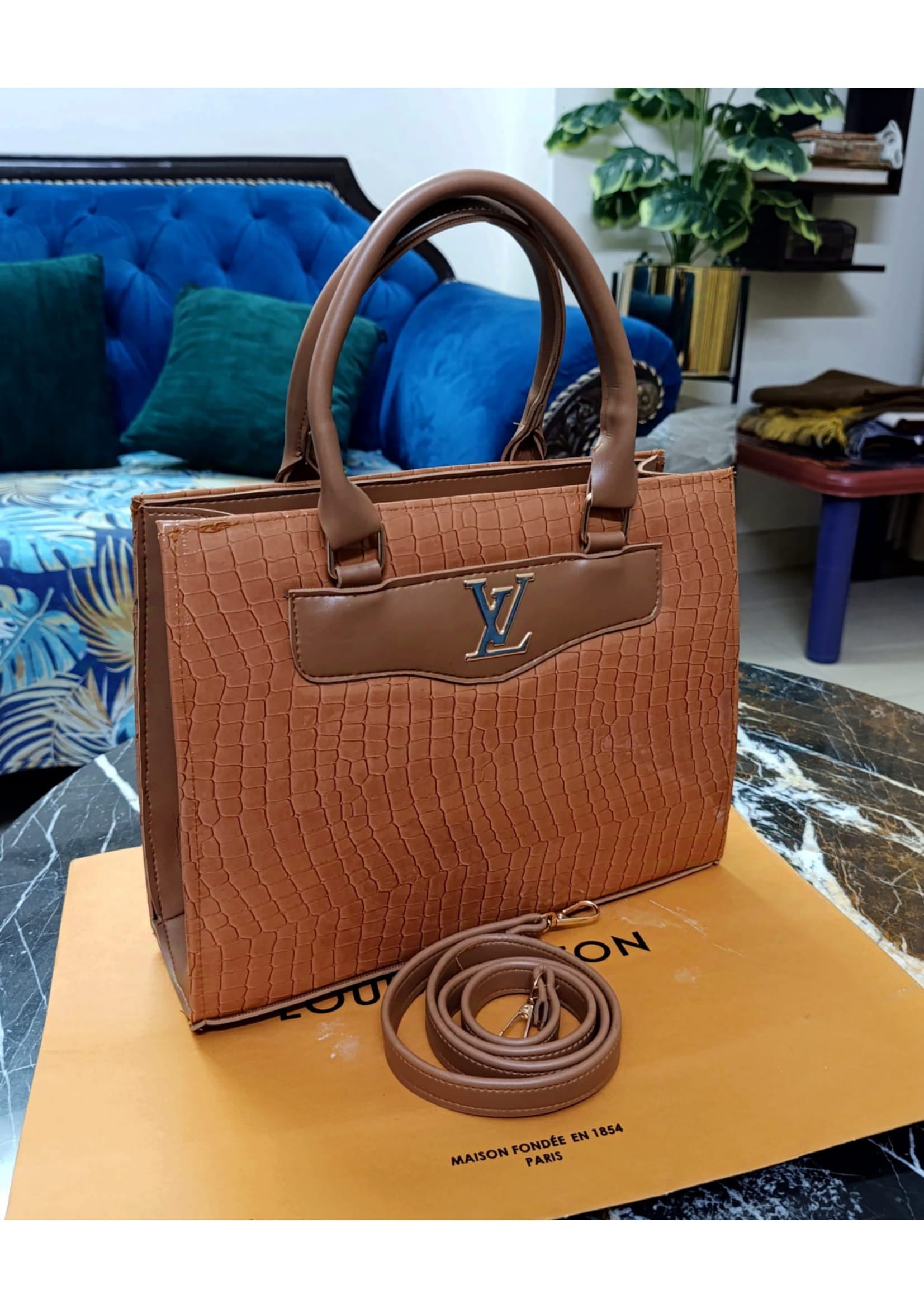 Branded Louis Vuitton Orange Tote Hand Bag