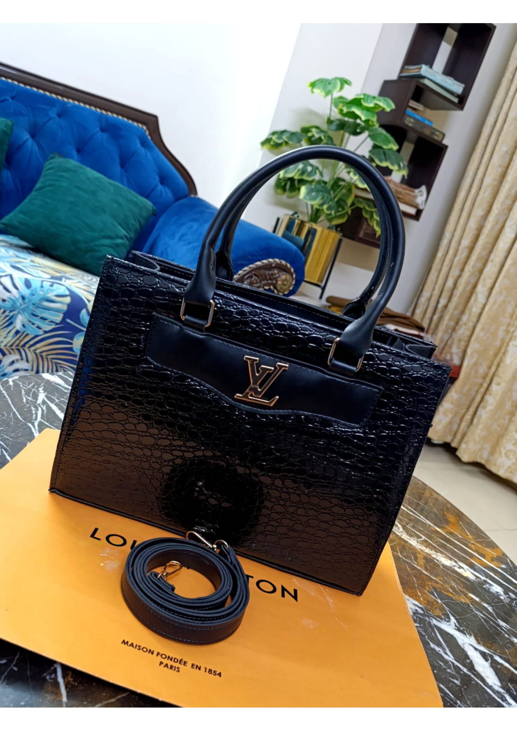 Branded Louis Vuitton Black Tote Hand Bag