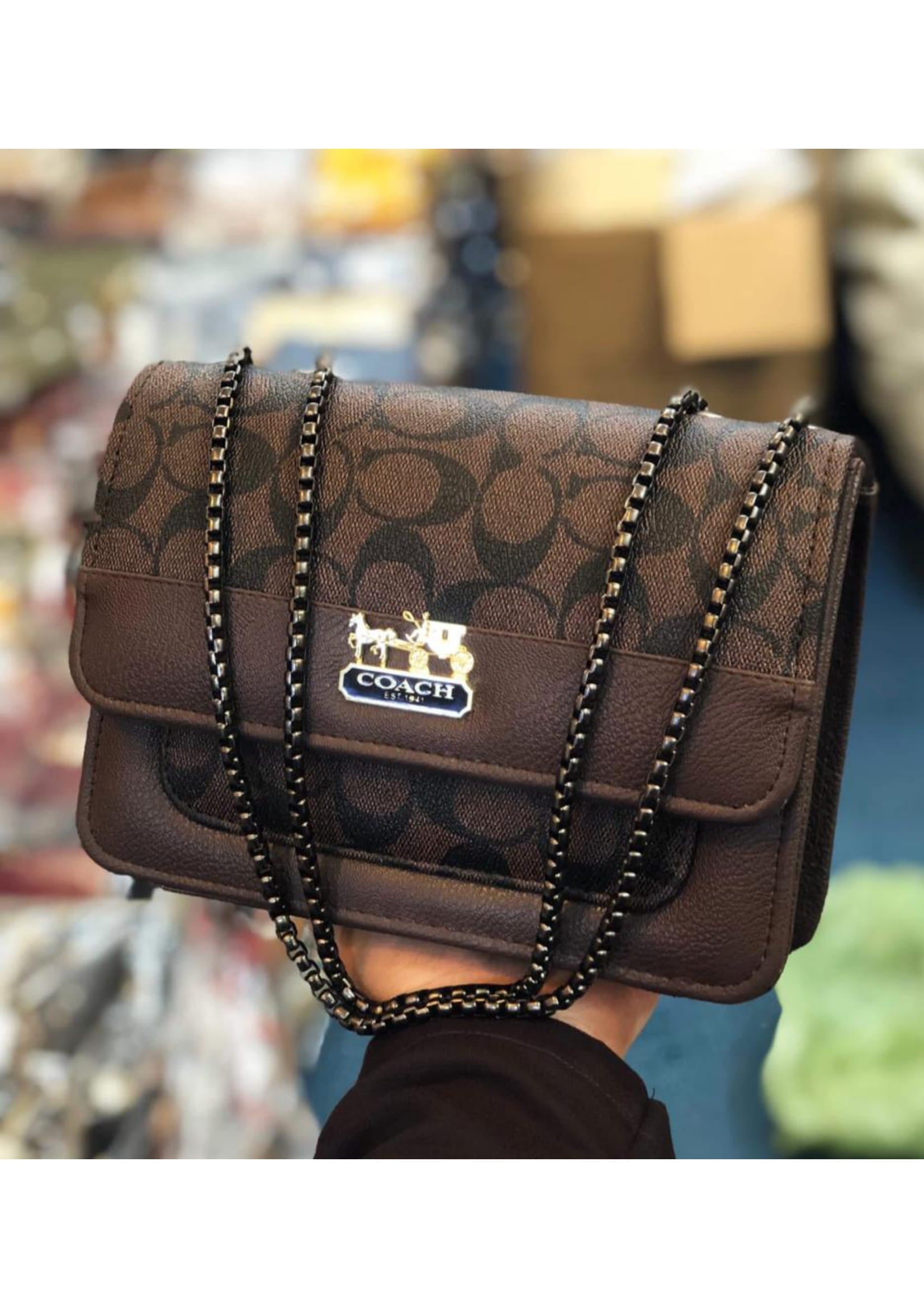 Premium Coach Brown Stylish Crossbody Bag