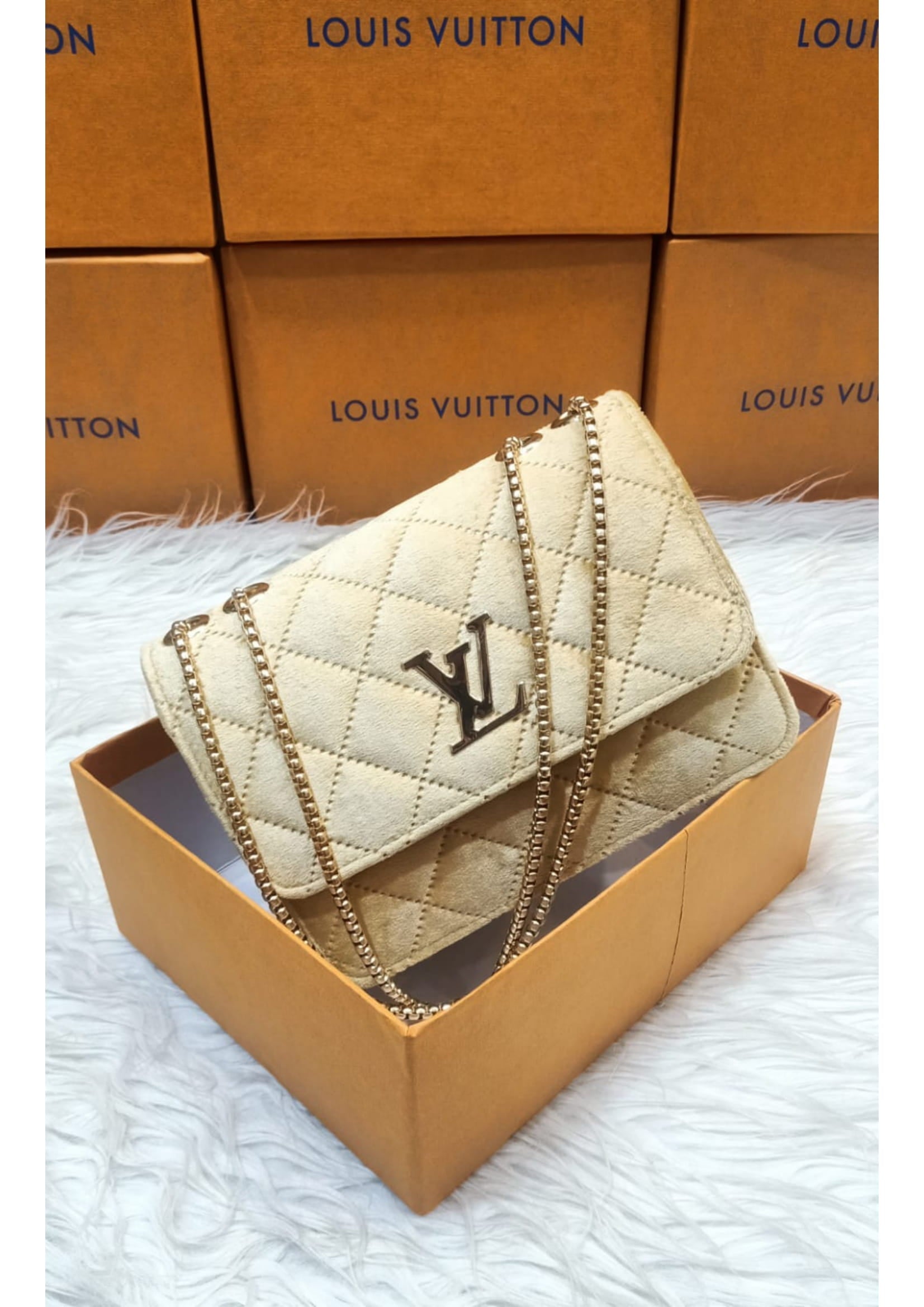 Premium LV Stylish White Crossbody Bag