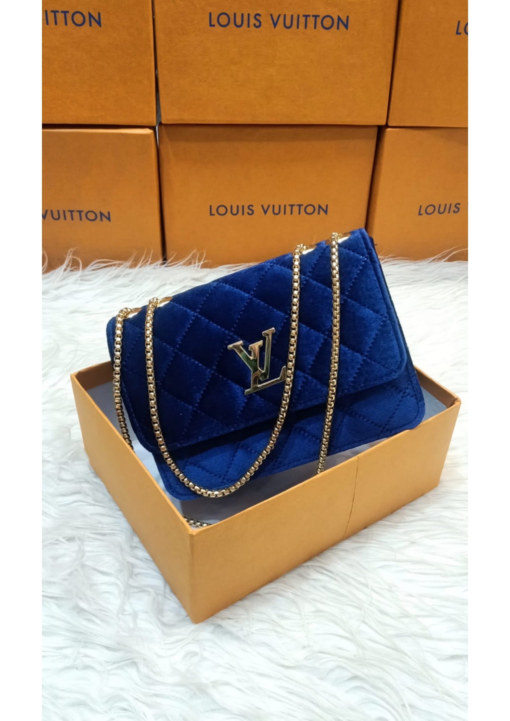 Premium LV Stylish Royal Blue Crossbody Bag