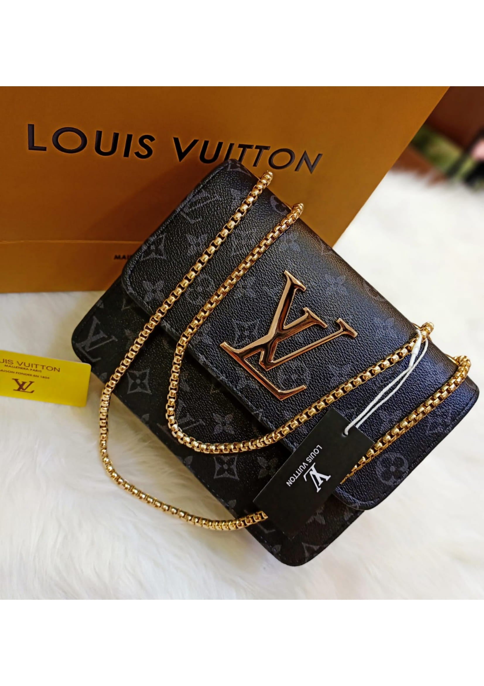 Premium LV Stylish Black Crossbody Bag
