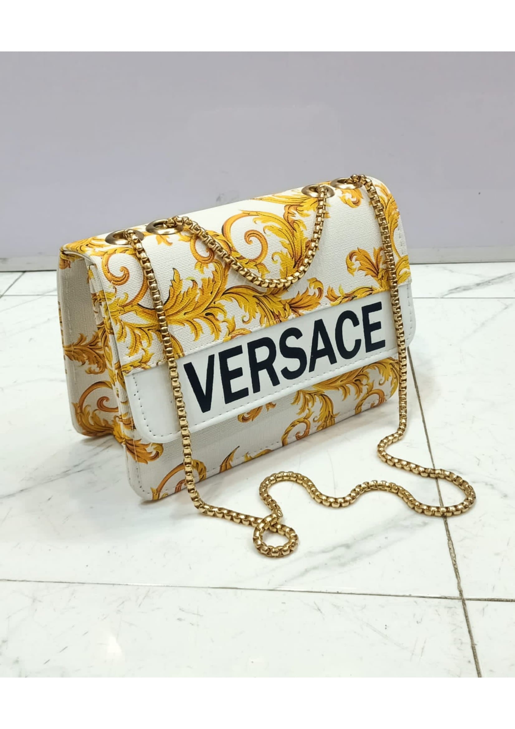 Premium VERSACE Stylish White Crossbody Bag