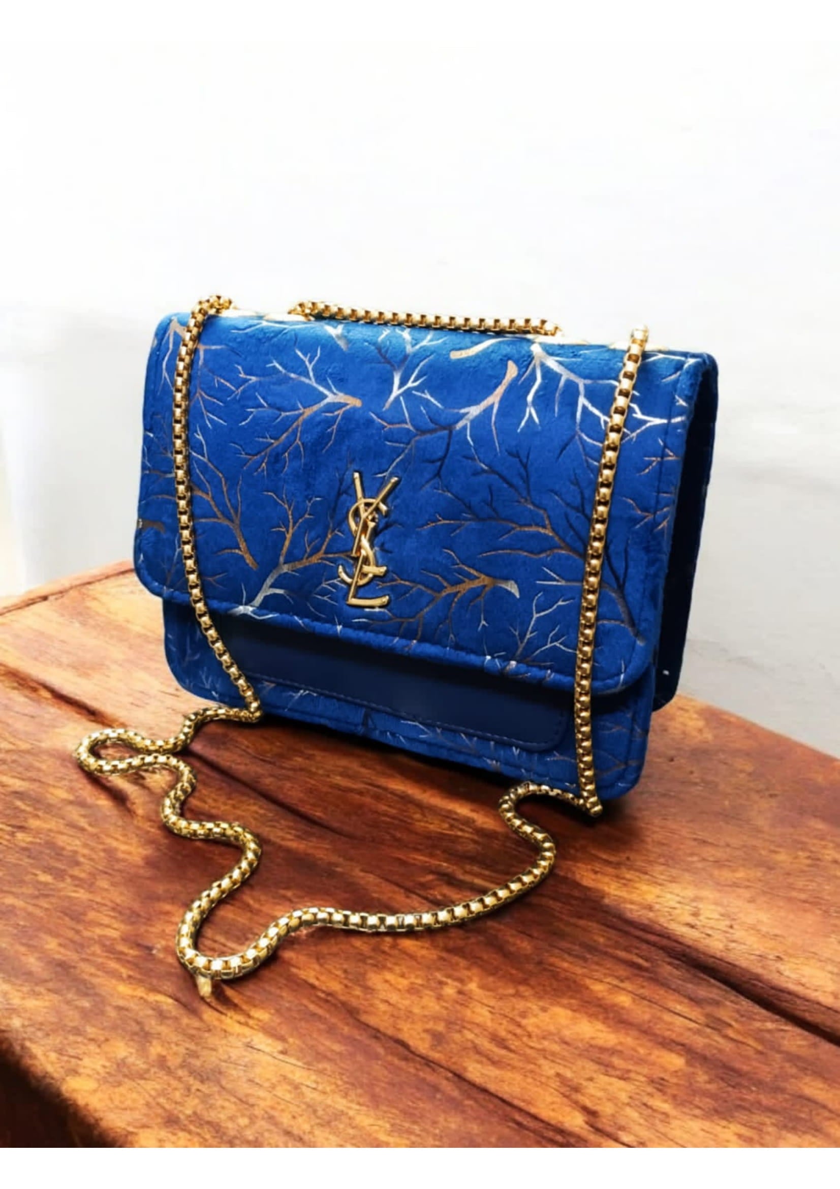 Premium YSL Stylish Royal Blue Crossbody Bag
