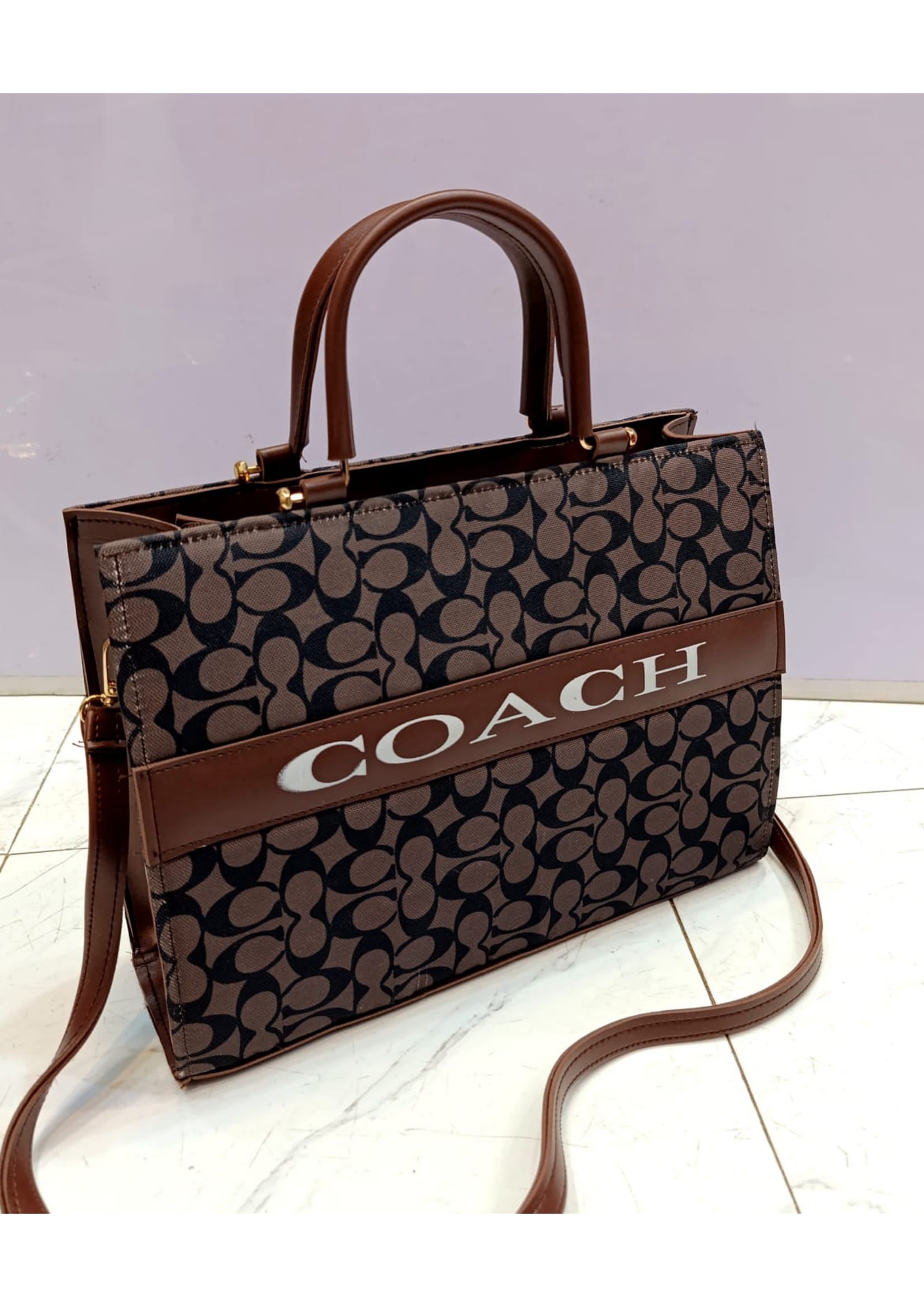 Premium COACH Stylish Brown Hand Bag