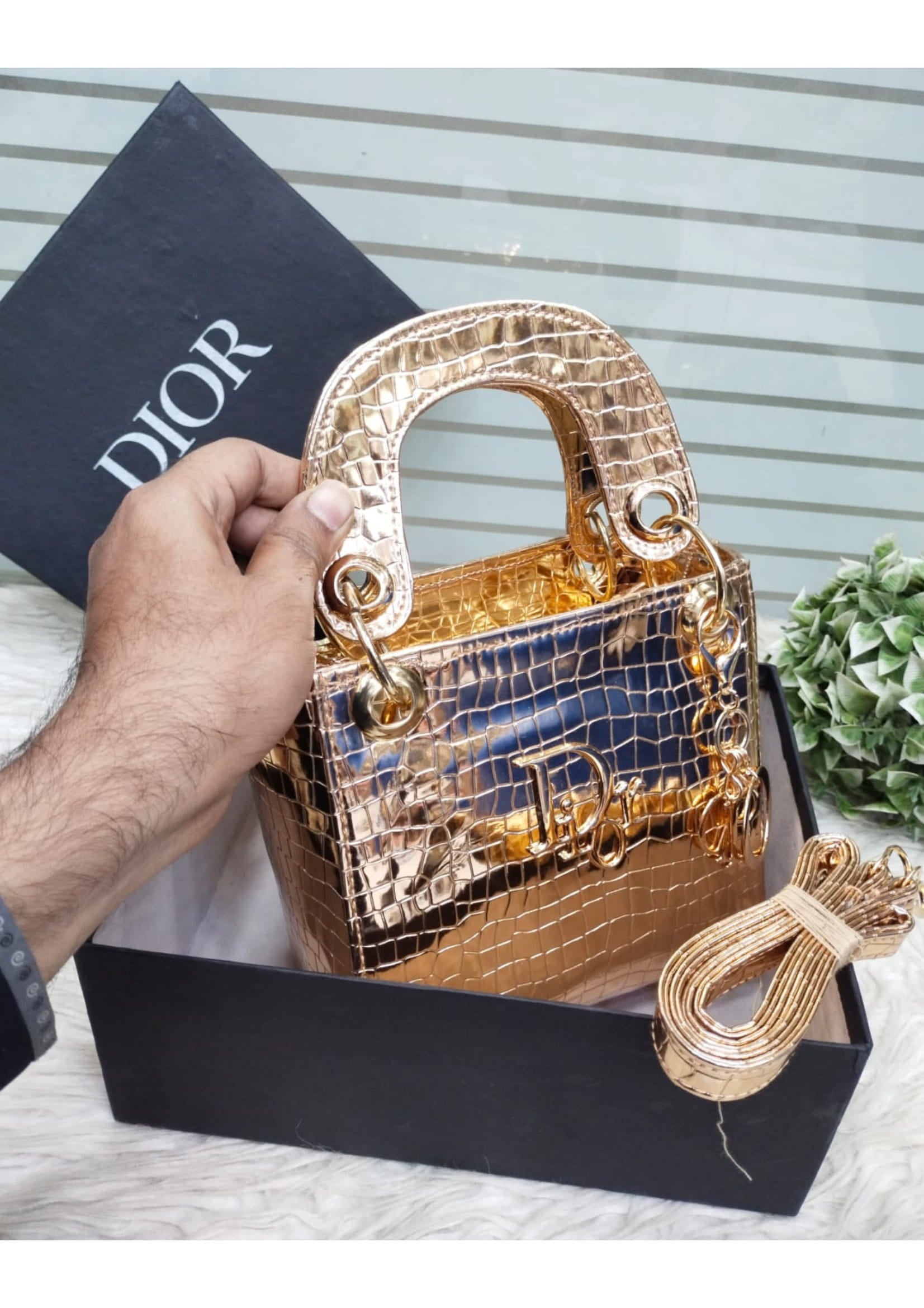 Premium DIOR Stylish Beige Hand Bag